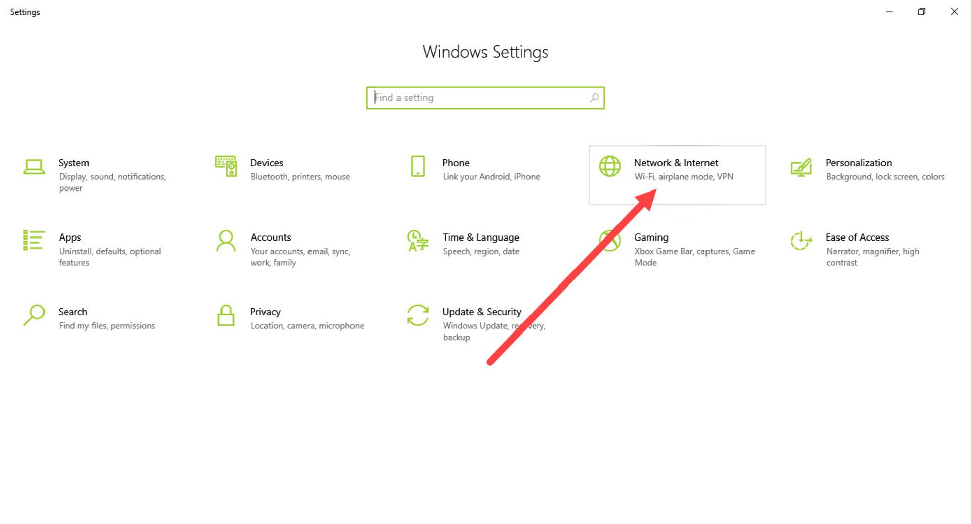 Windows Settings ویندوز ۱۰