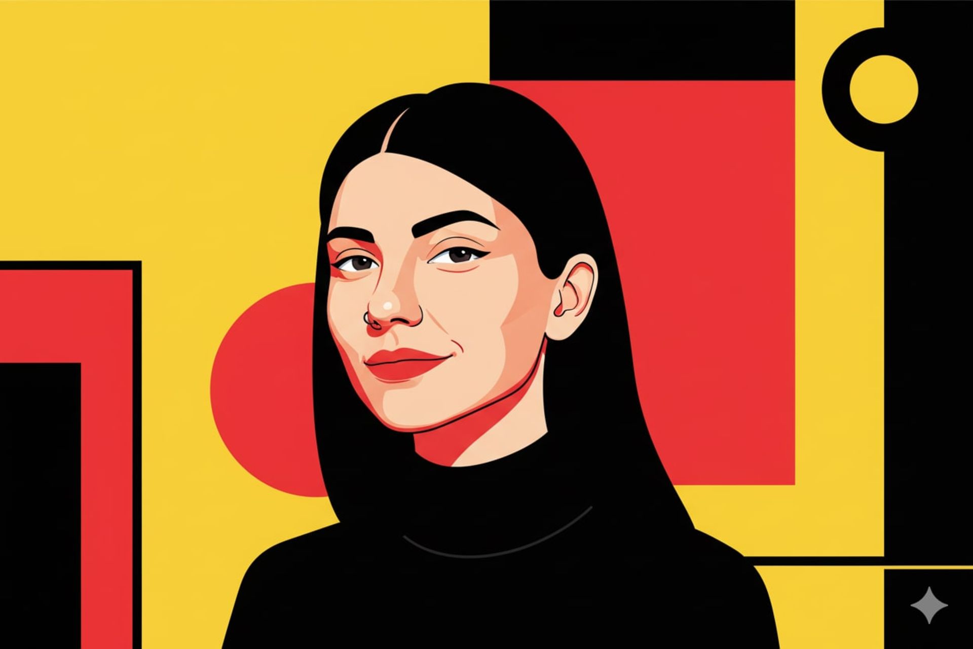 طراحی وکتور از یک زن ساخته هوش مصنوعی - سبک Primary POP