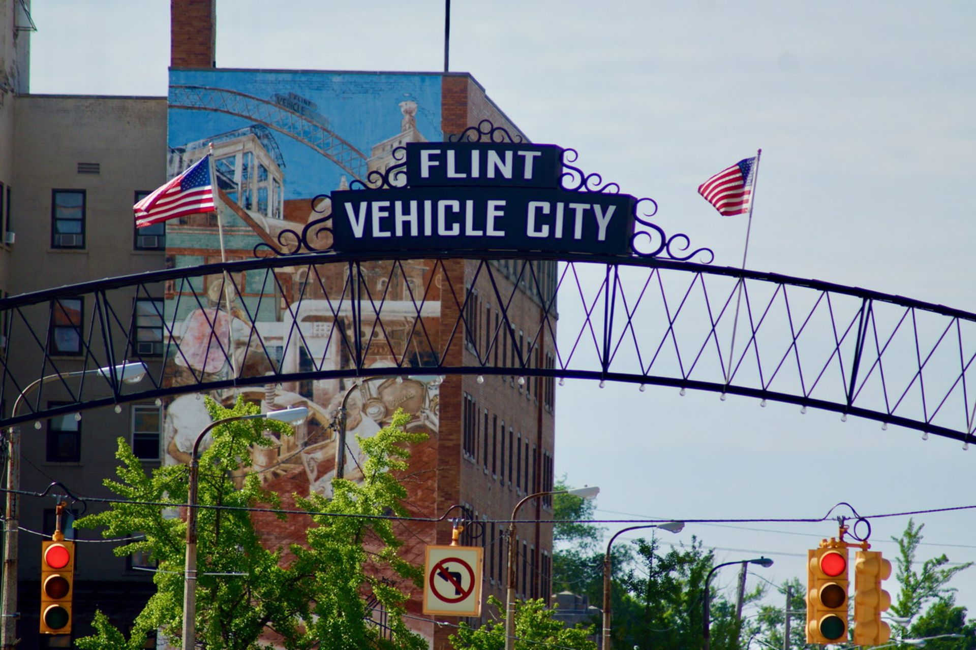 علامت شهر فلینت Flint Vehicle City sign