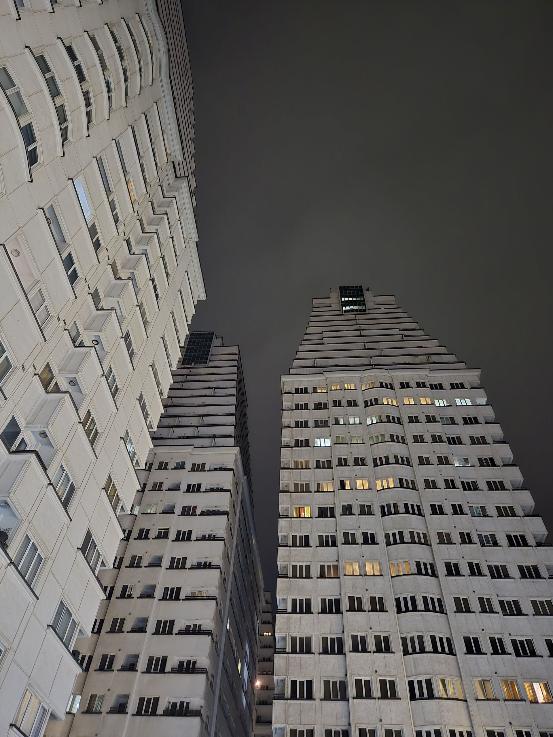 White towers in the darkness of Tehran