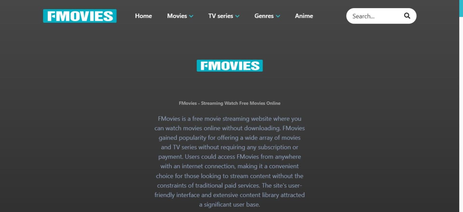 صفحه اصلی وب‌سایت fmovies