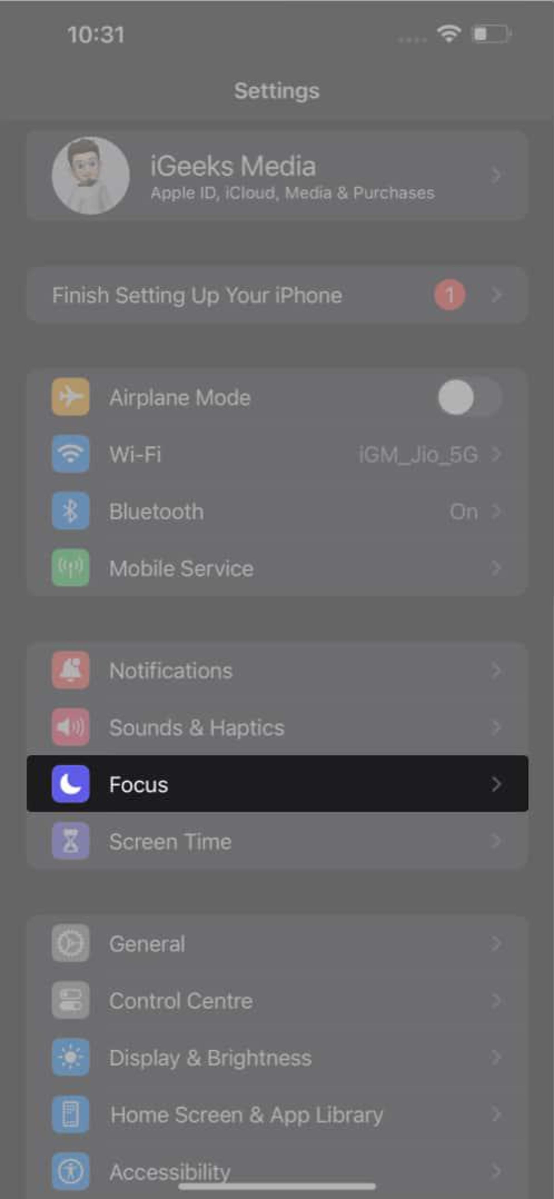 حالت فوکوس ios 17