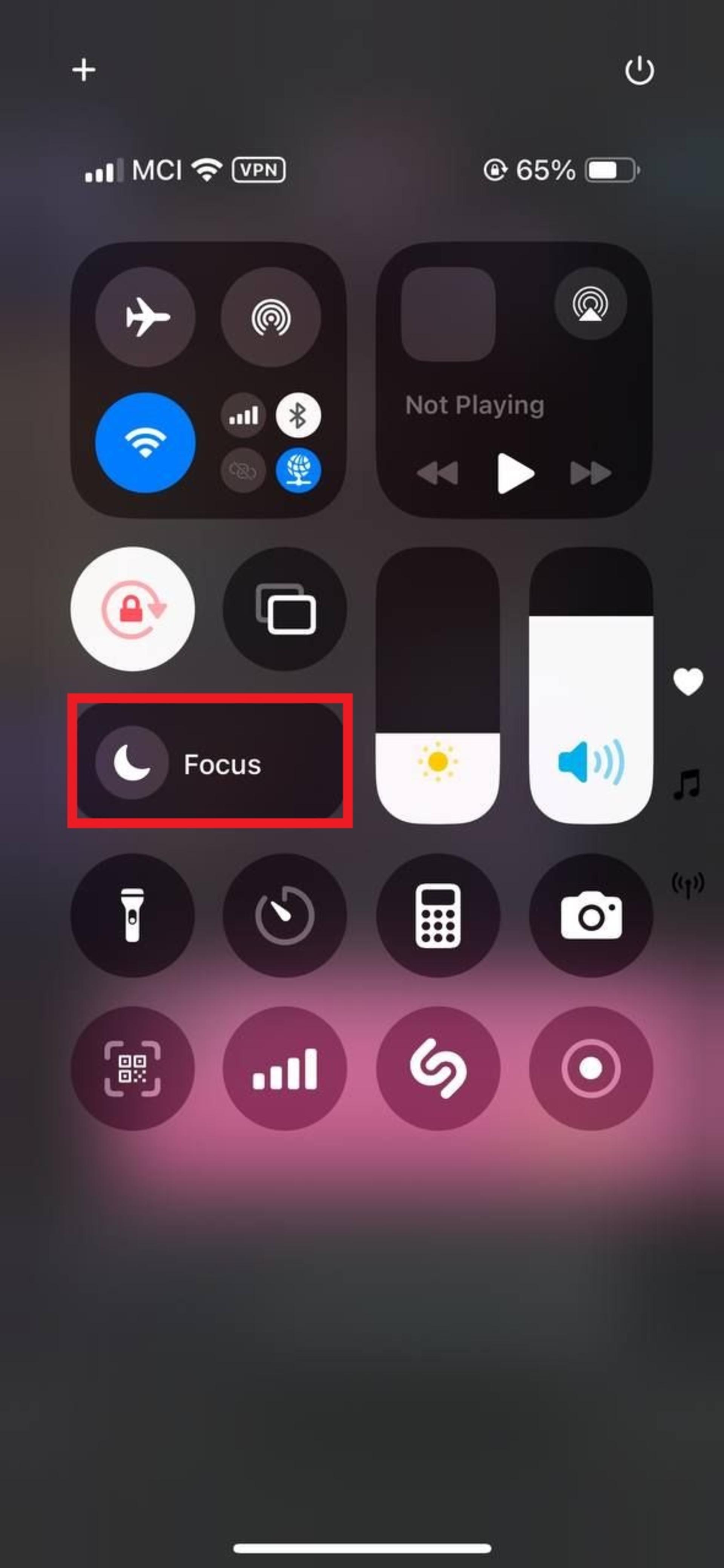 گزینه focus در آیفون