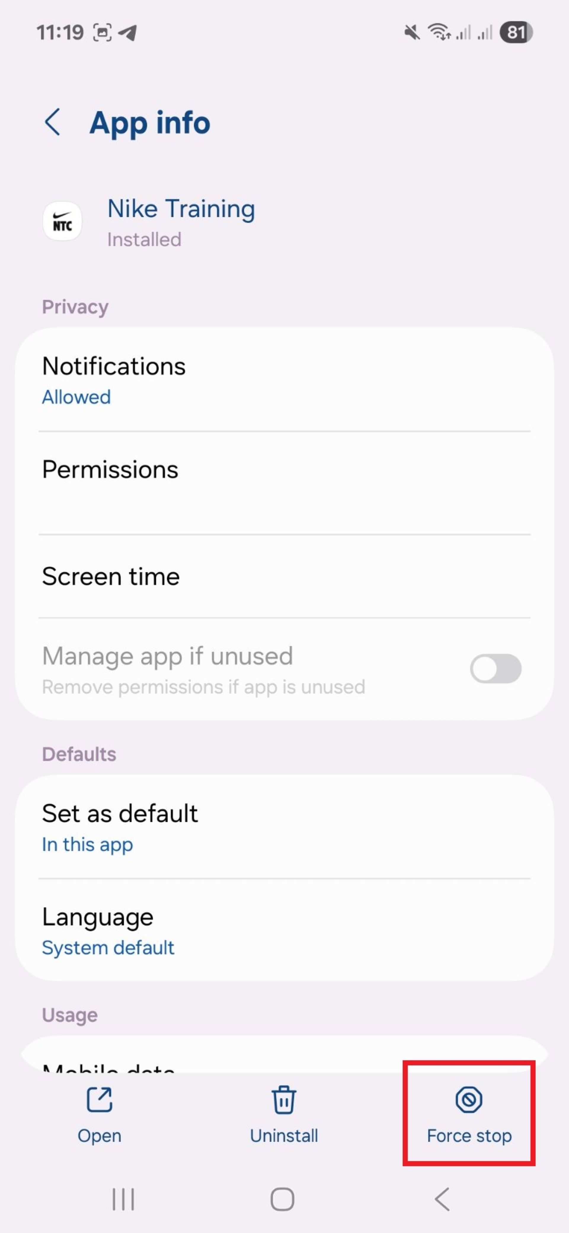 توقف فوری اپلیکیشن در اندروید