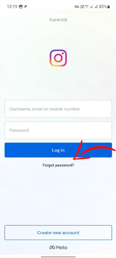 Forgot Password option