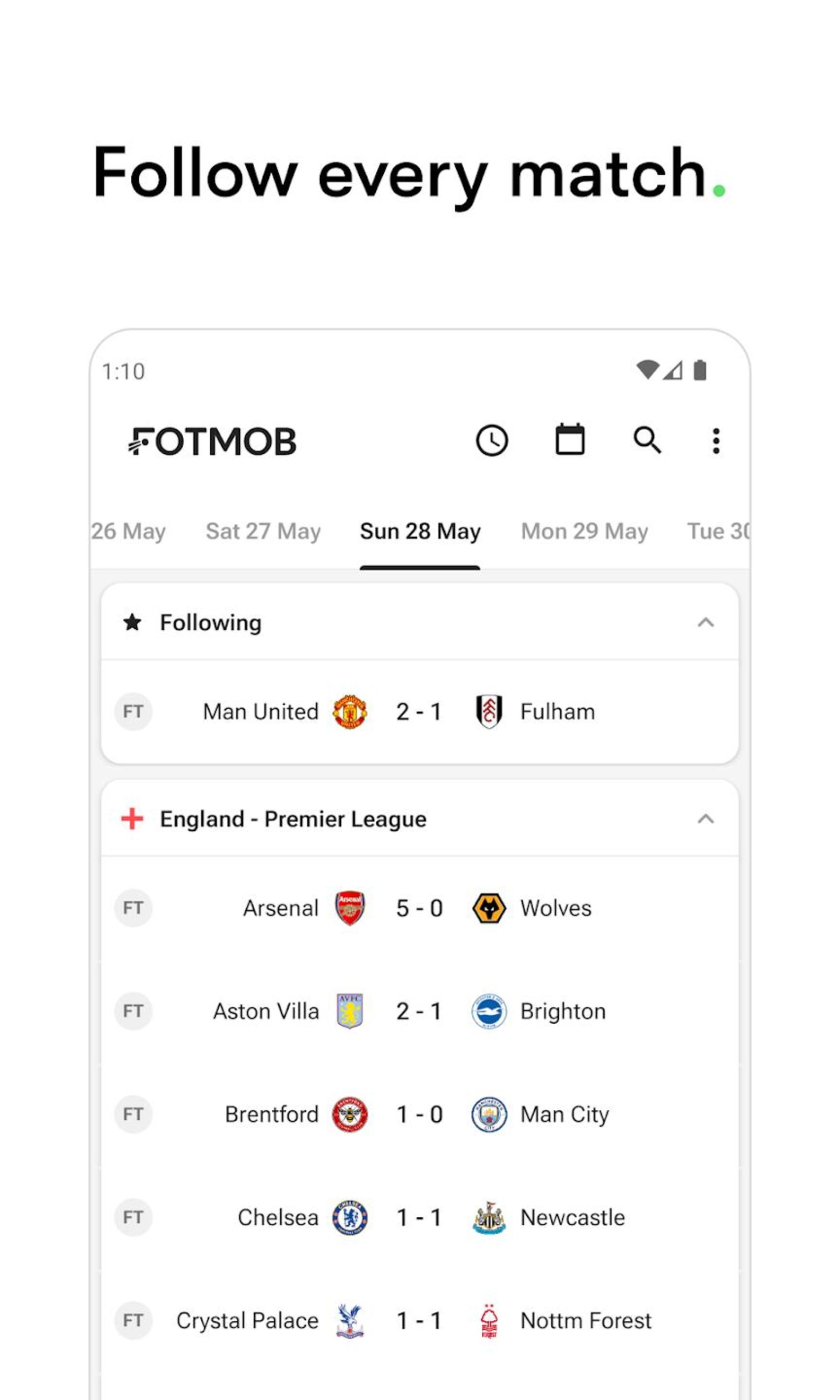اپلیکیشن فوتبالی FotMob