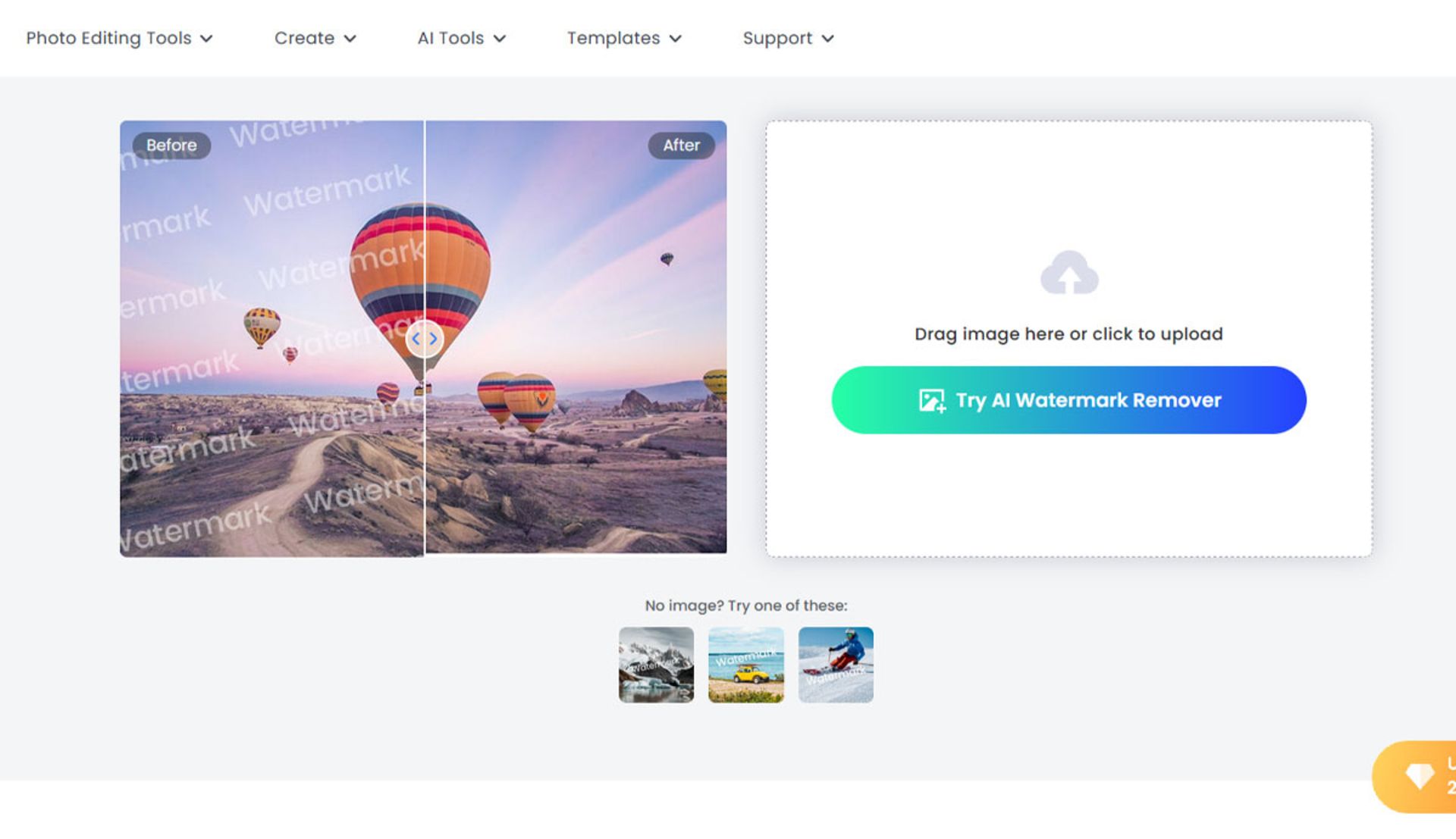 صفحه اصلی وب‌سایت Fotor