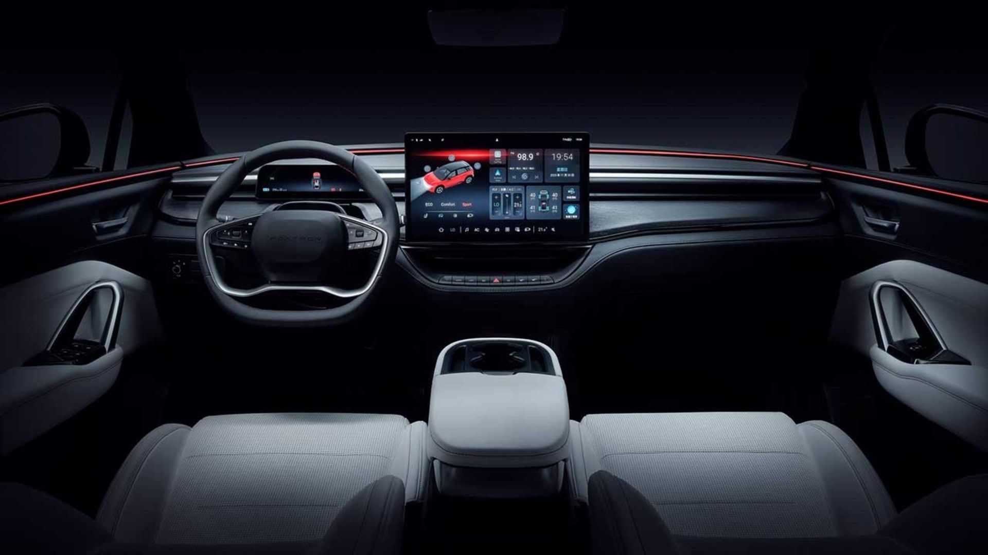 نمای داخل کابین خودرو فاکسکان بریا