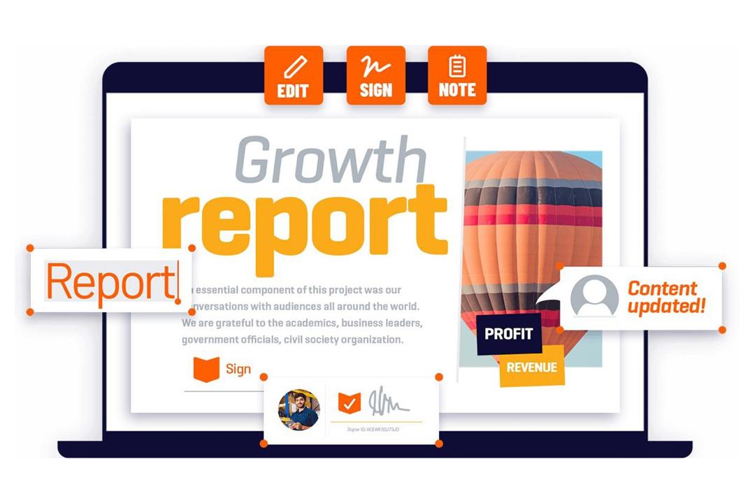 یک طرح از قابلیت های نرم افزار Foxit PDF Editor