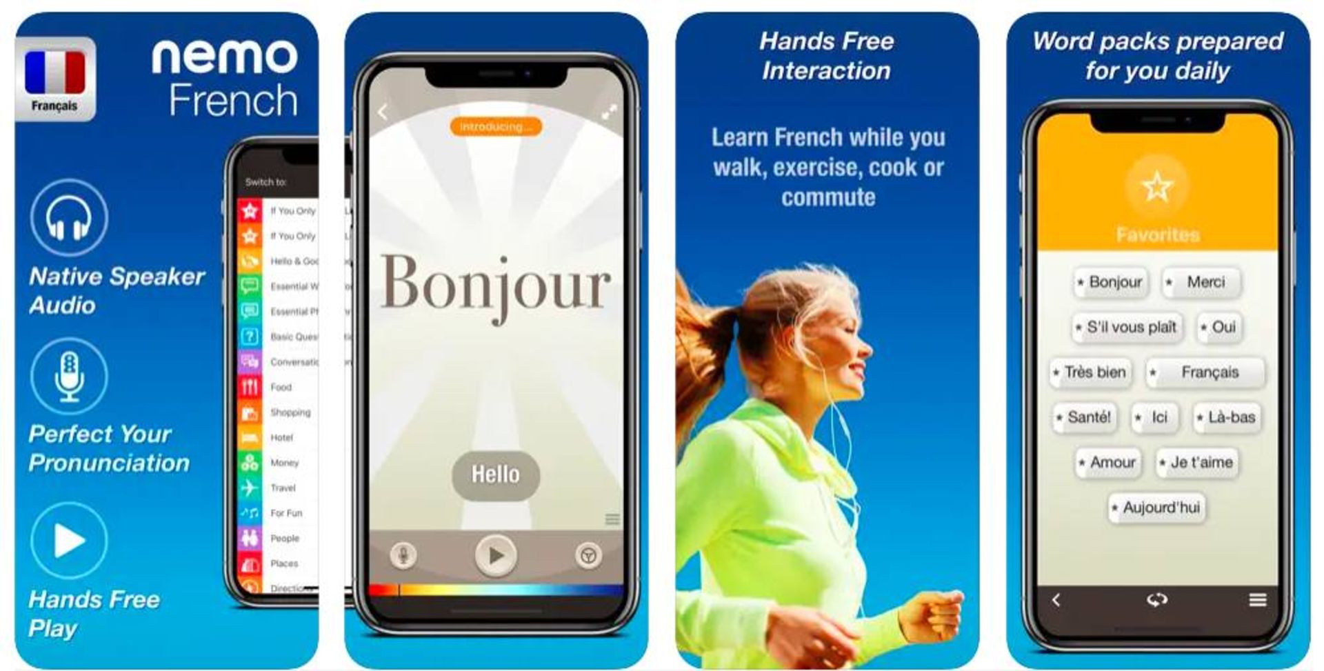 برنامه آموزش زبان French by nemo آیفون