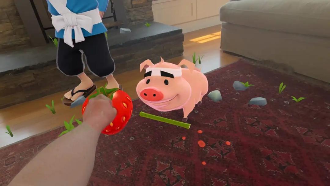 اجرای بازی Super Fruit Ninja در ویژن پرو