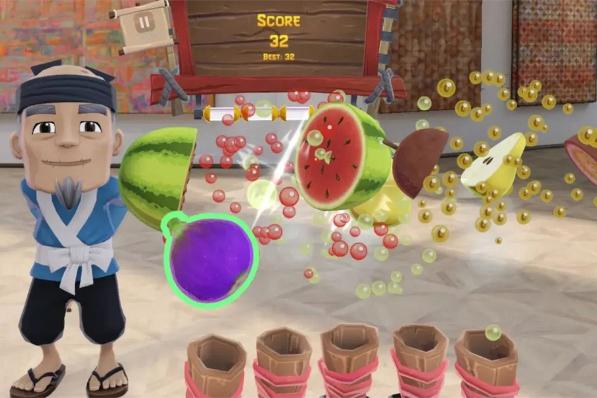 بازی Super Fruit Ninja در ویژن پرو