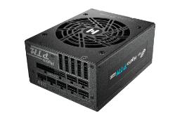 نمای نیمرخ پاور کامپیوتر اف اس پی HYDRO PTM PRO ATX3.0 PCIe5.0 با توان 850 وات با نمایش پنل کناری و درگاه ها