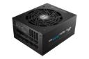نمای نیمرخ پاور کامپیوتر اف اس پی HYDRO PTM PRO ATX3.1 با توان 1350 وات با نمایش لوگوی پنل کناری، اتصالات و فن