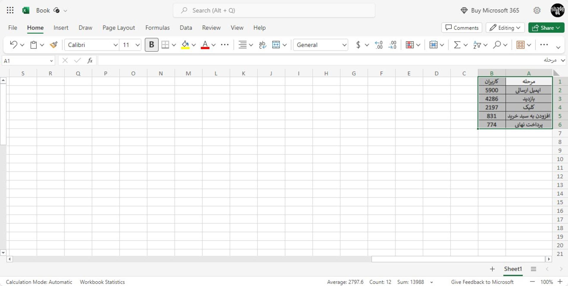 اکسل آنلاین Microsoft 365