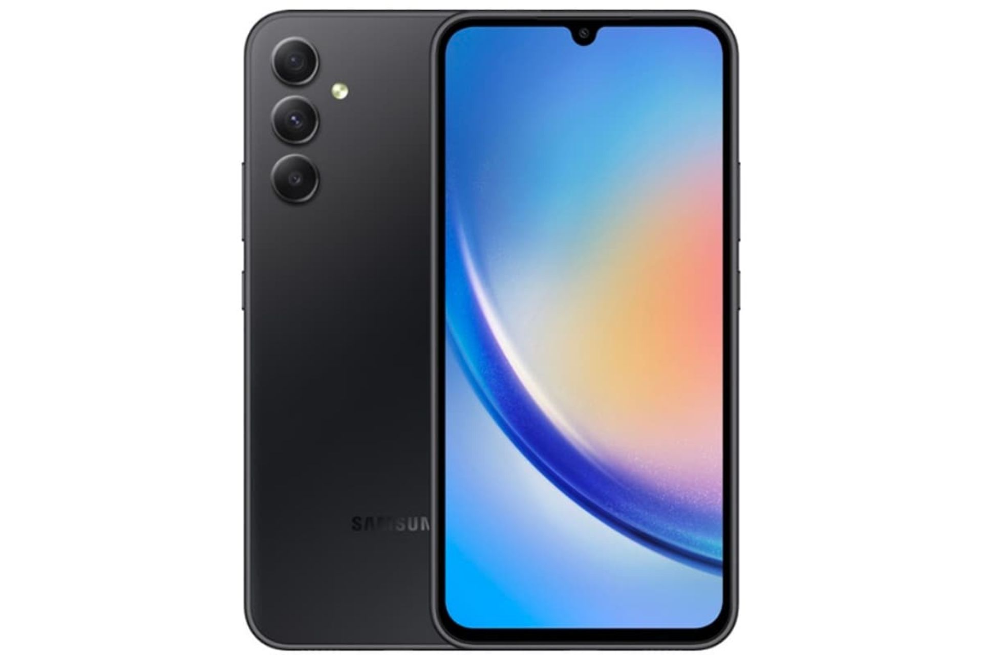 نمای جلو و پشت مدل مشکی گلکسی A34 سامسونگ