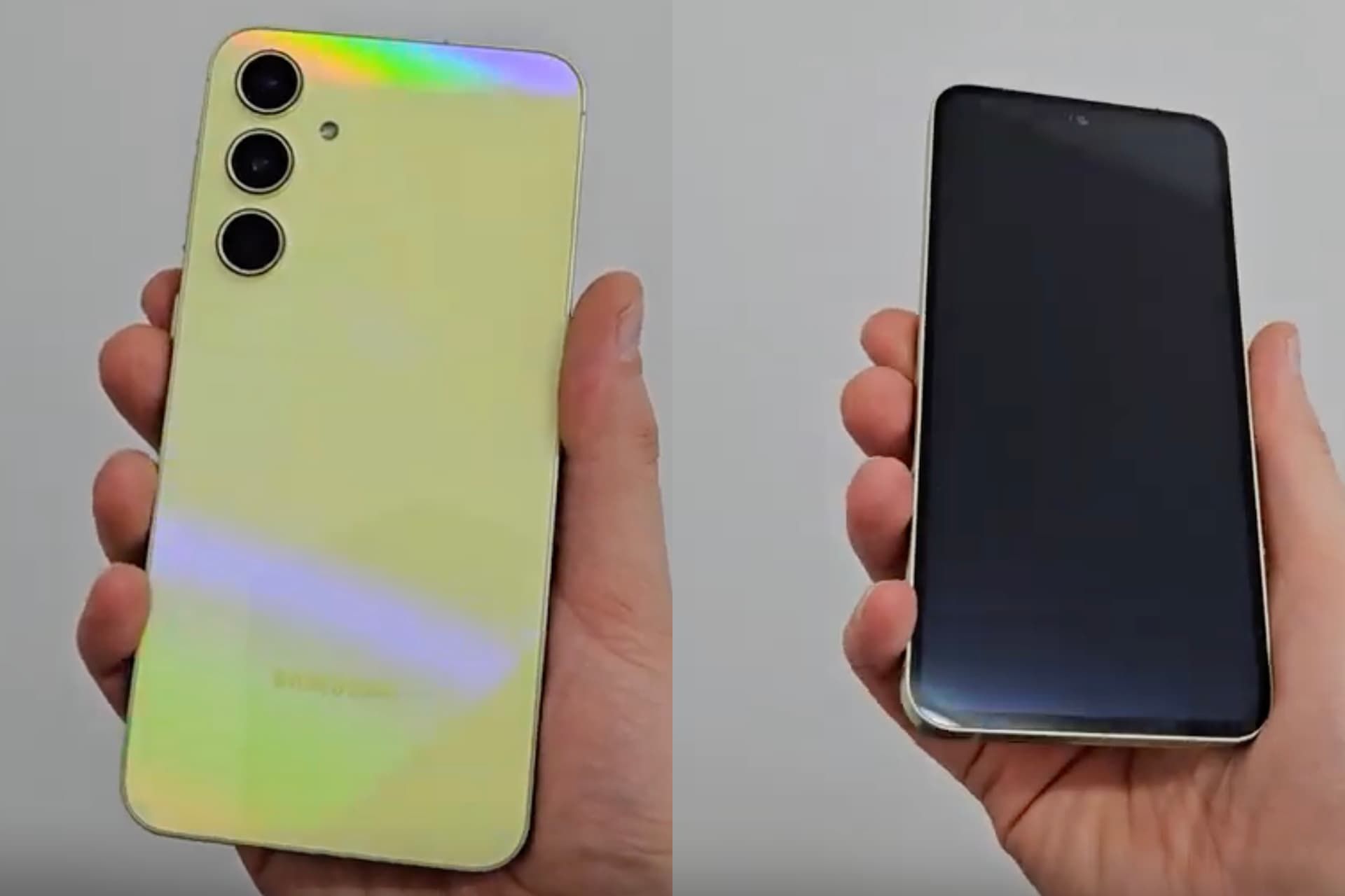 عکس واقعی منتسب به گلکسی A55 در دست