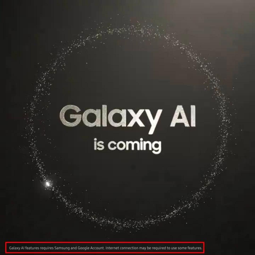 پوستر گلکسی AI سامسونگ با اشاره به نیاز به اتصال اینترنت