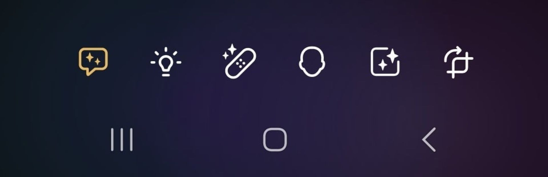 آیکون های قدیمی بخش ویرایش اپلیکیشن گلکسی enhanced x