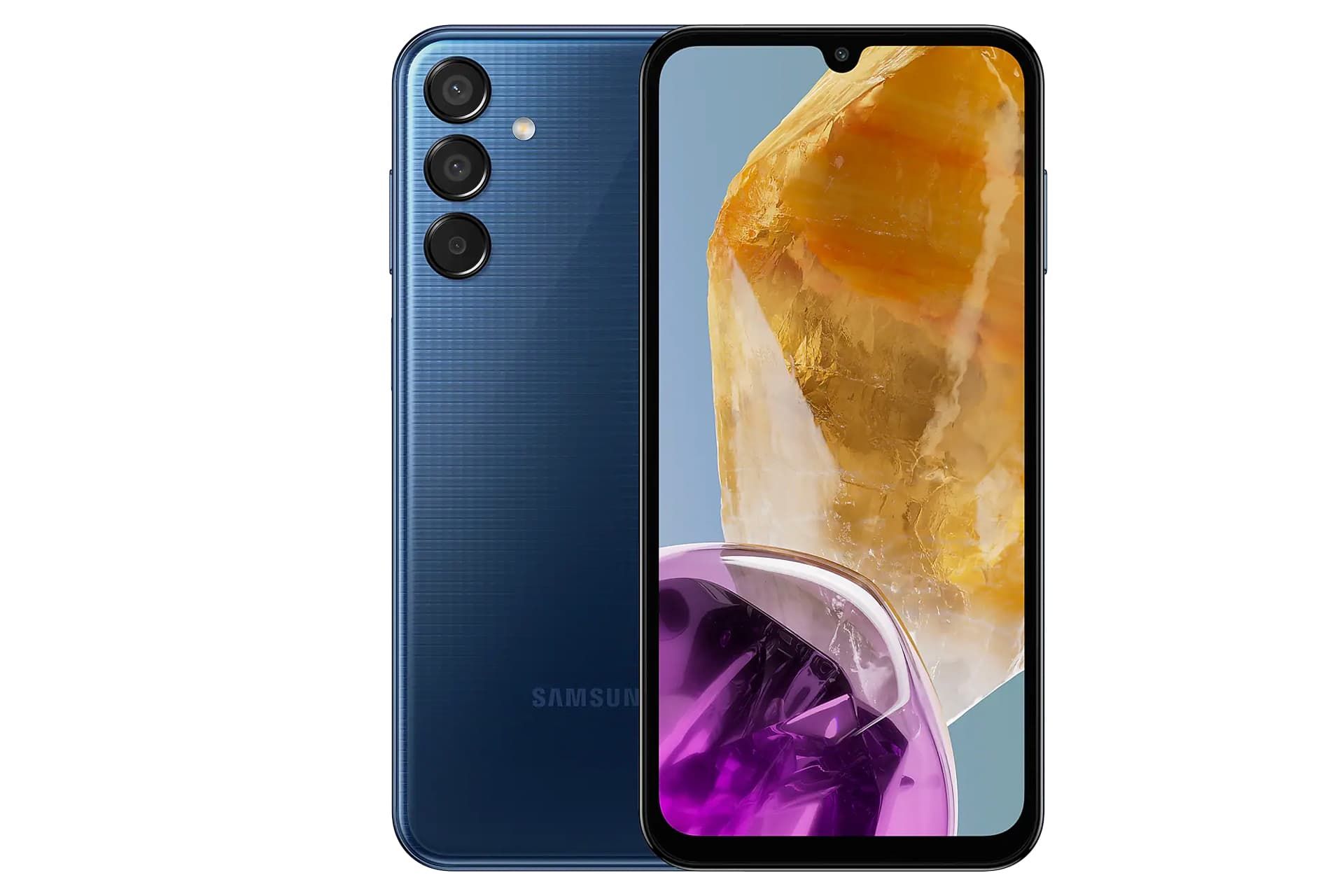 گلکسی M15 5G سامسونگ مدل آبی نمای پشت و جلو