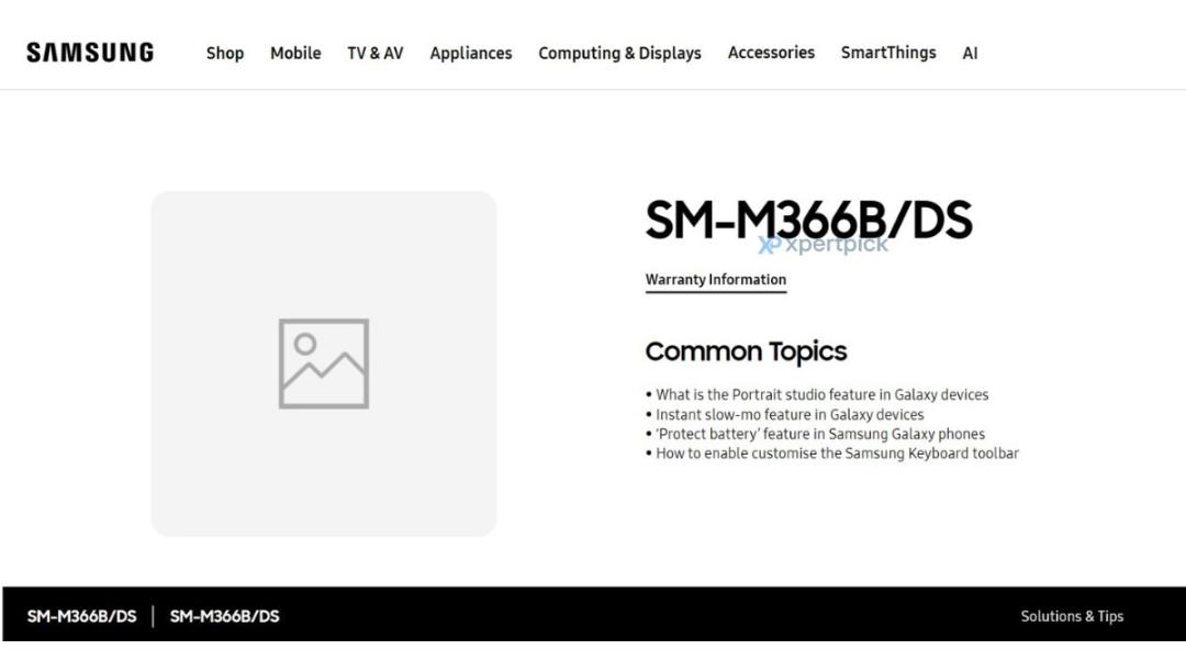 صفحه‌ی پشتیبانی گلکسی M36