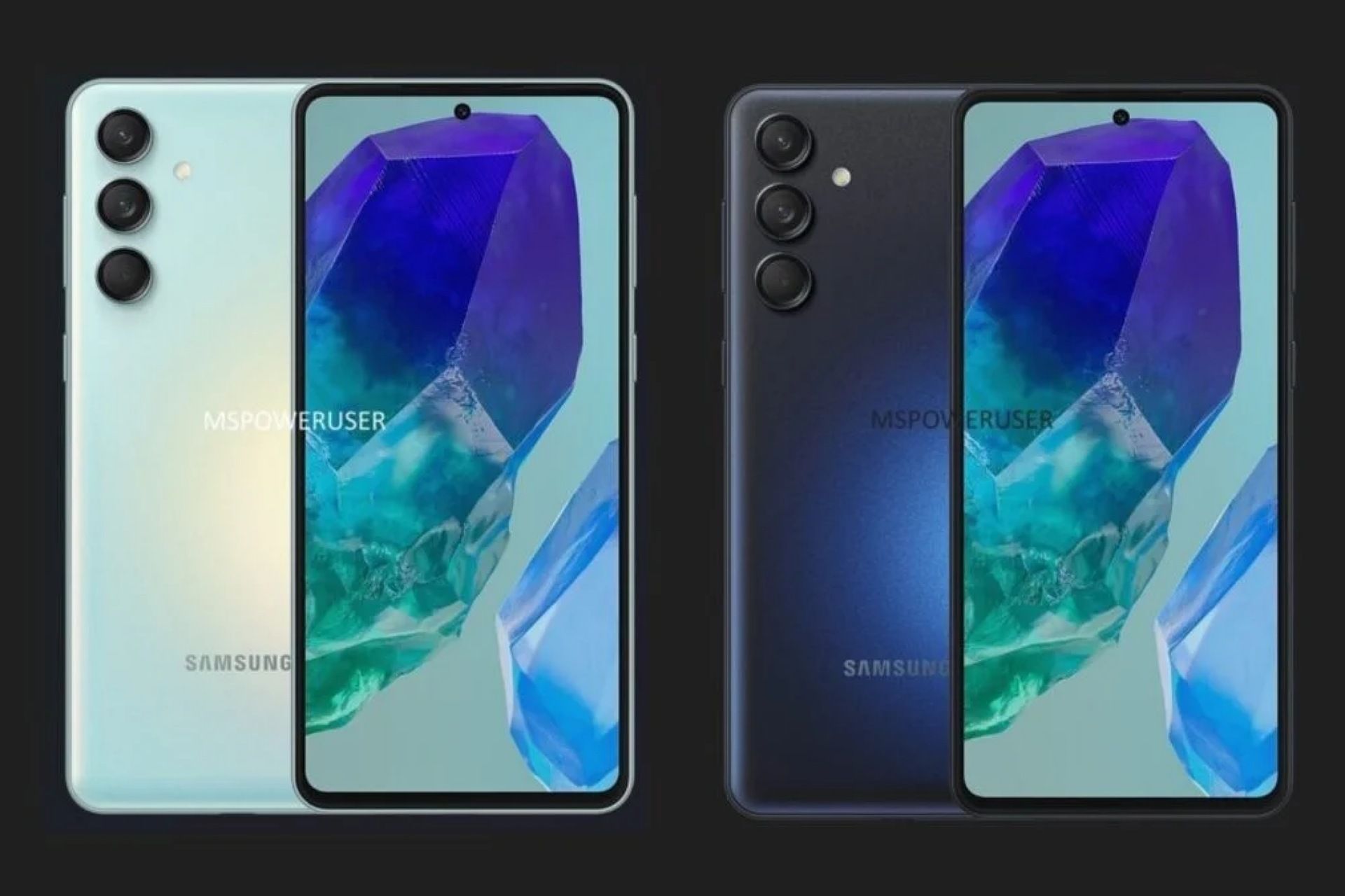 گلکسی M55 سفید و سیاه رنگ در کنار یکدیگر