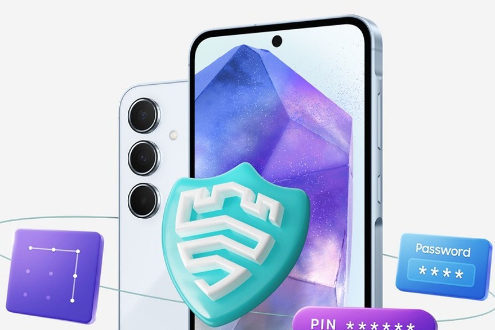 گلکسی کوانتوم ۵ و لوگوی Samsung Knox