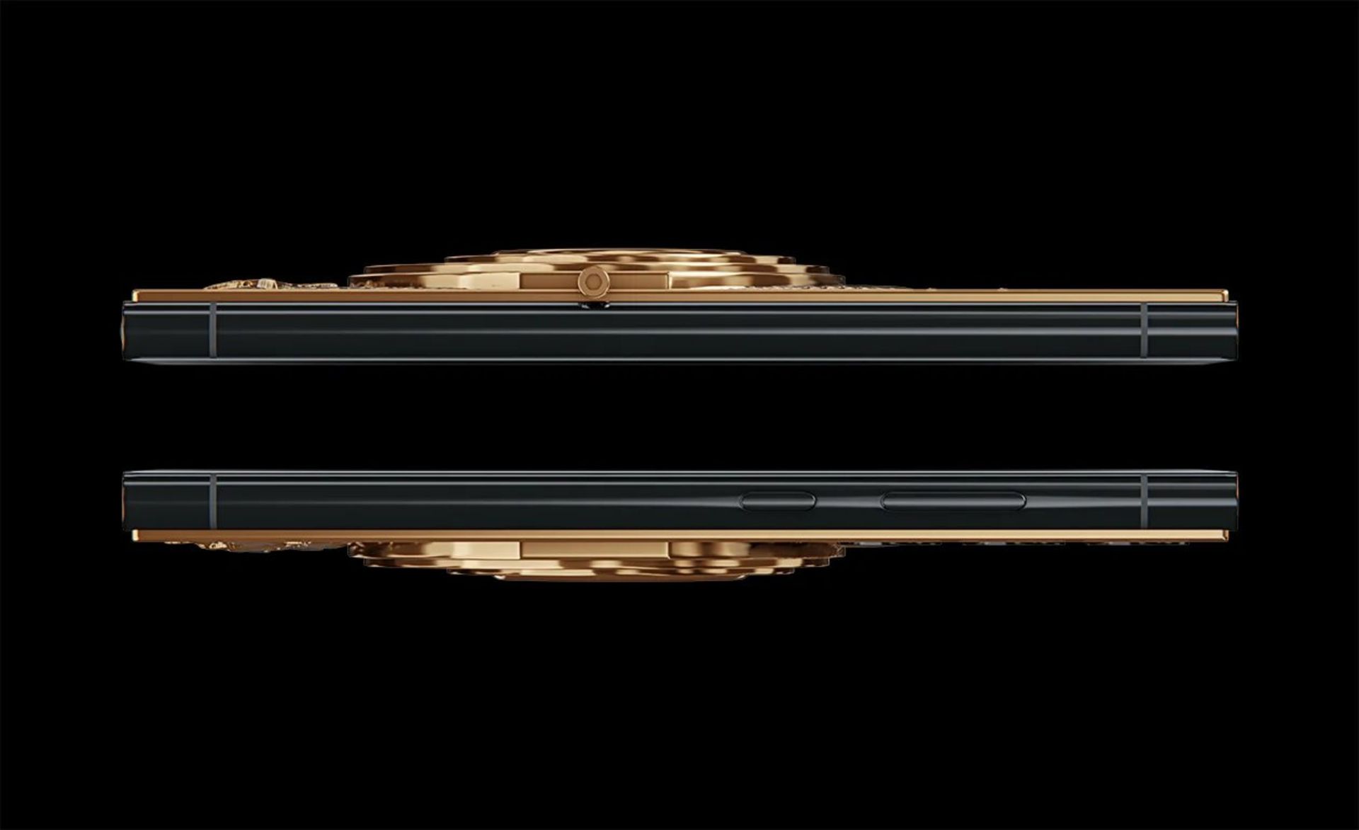 مدل سفارشی گلکسی S24 اولترا کاویار از جنس طلای ۲۴ عیار از نمای کنار