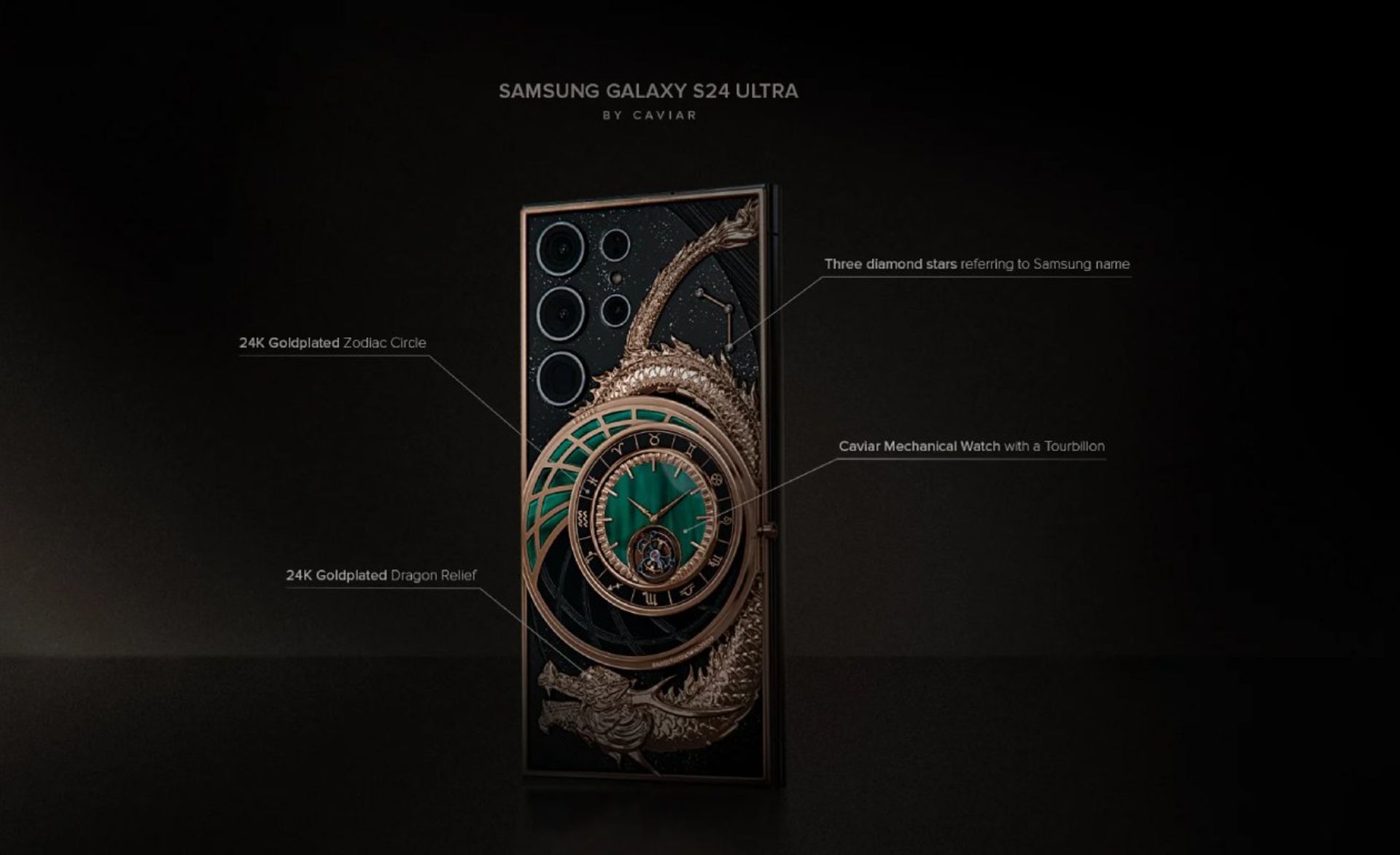 مدل سفارشی گلکسی S24 اولترا کاویار از جنس طلای ۲۴ عیار