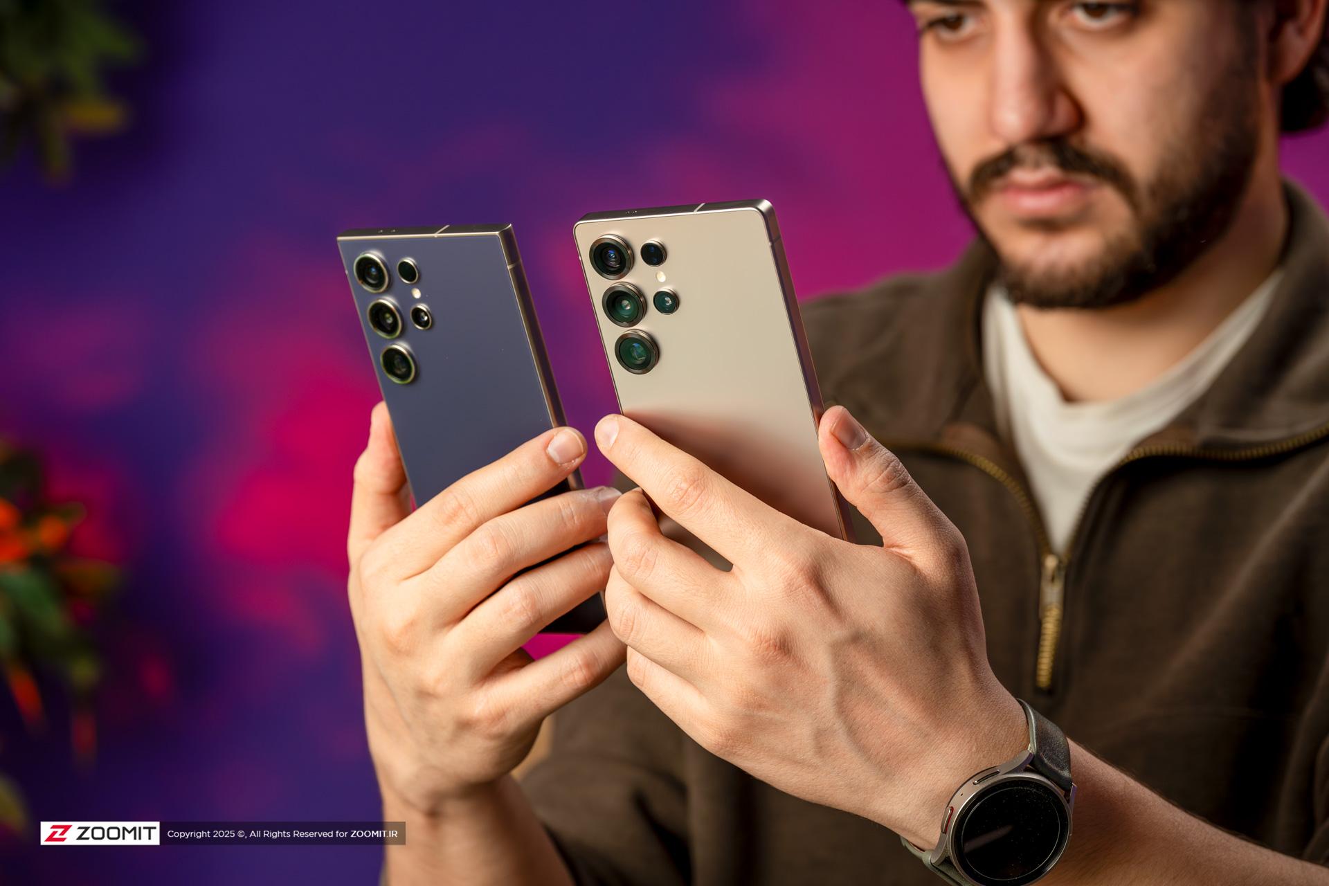 گلکسی S25 اولترا / Galaxy S25 Ultra و اس۲۴ اولترا در دست