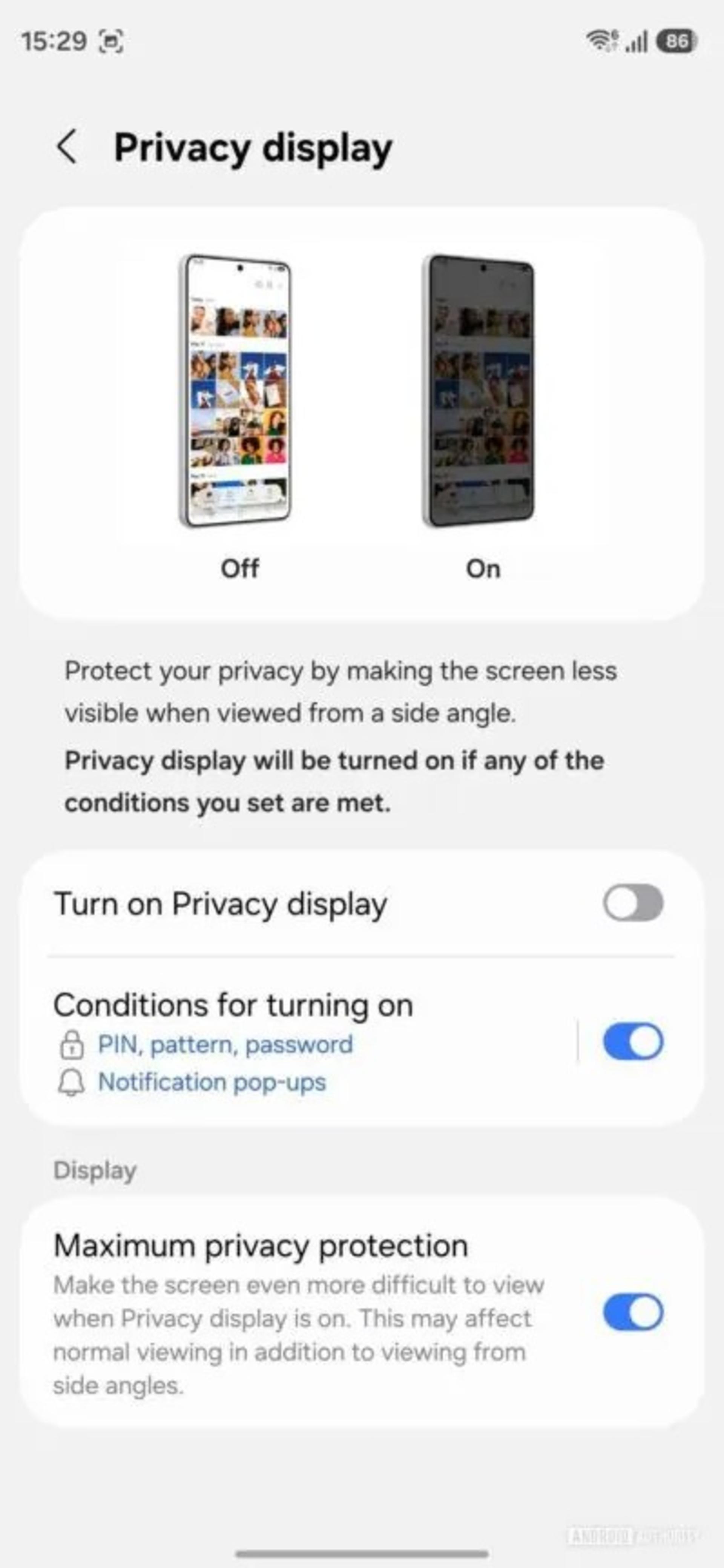 نحوه‌ی فعال‌سازی قابلیت Privacy Display گلکسی S26 اولترا