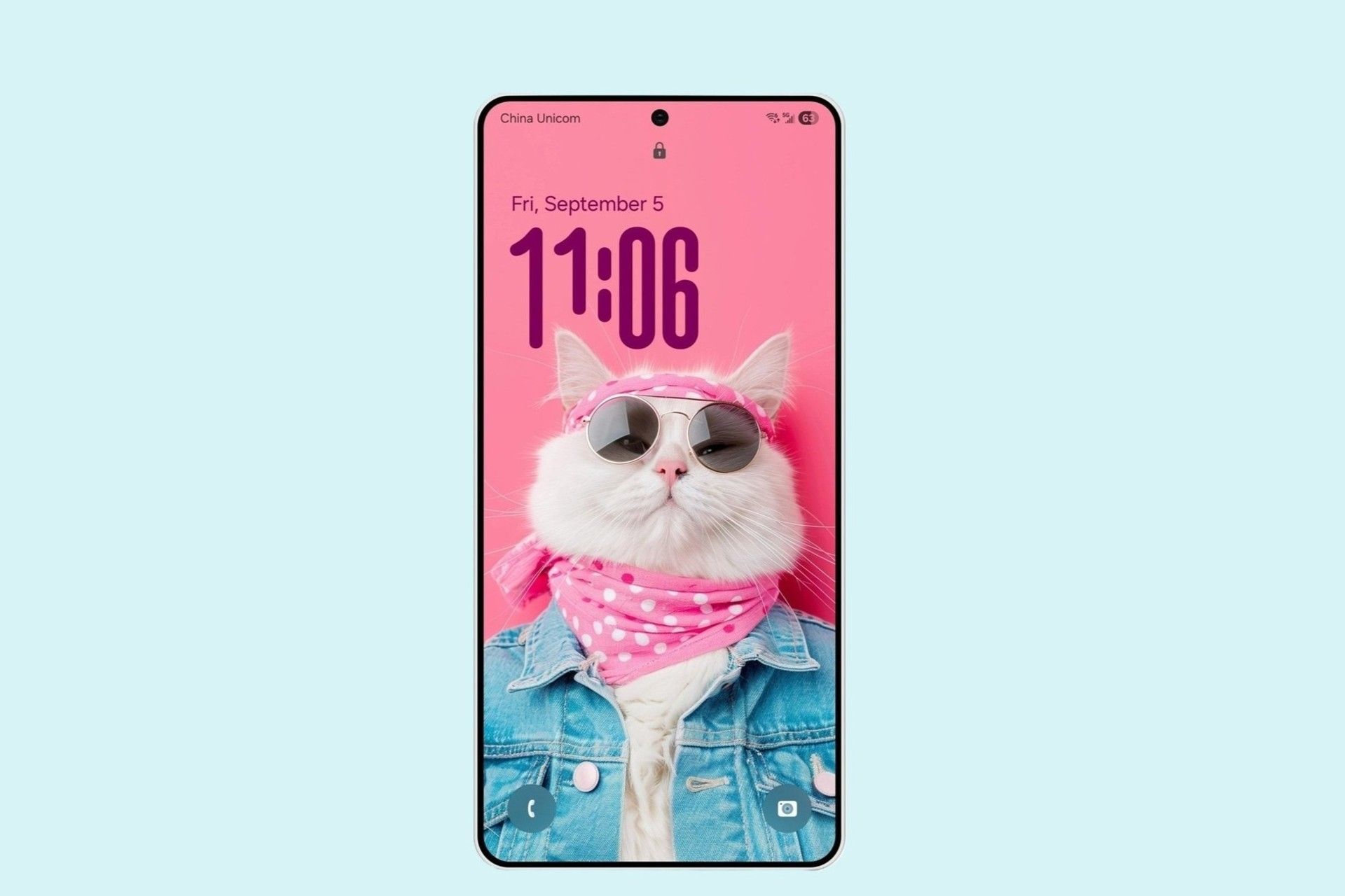 ماکت گلکسی S26 اولترا نمای جلو در حال نمایش گربه