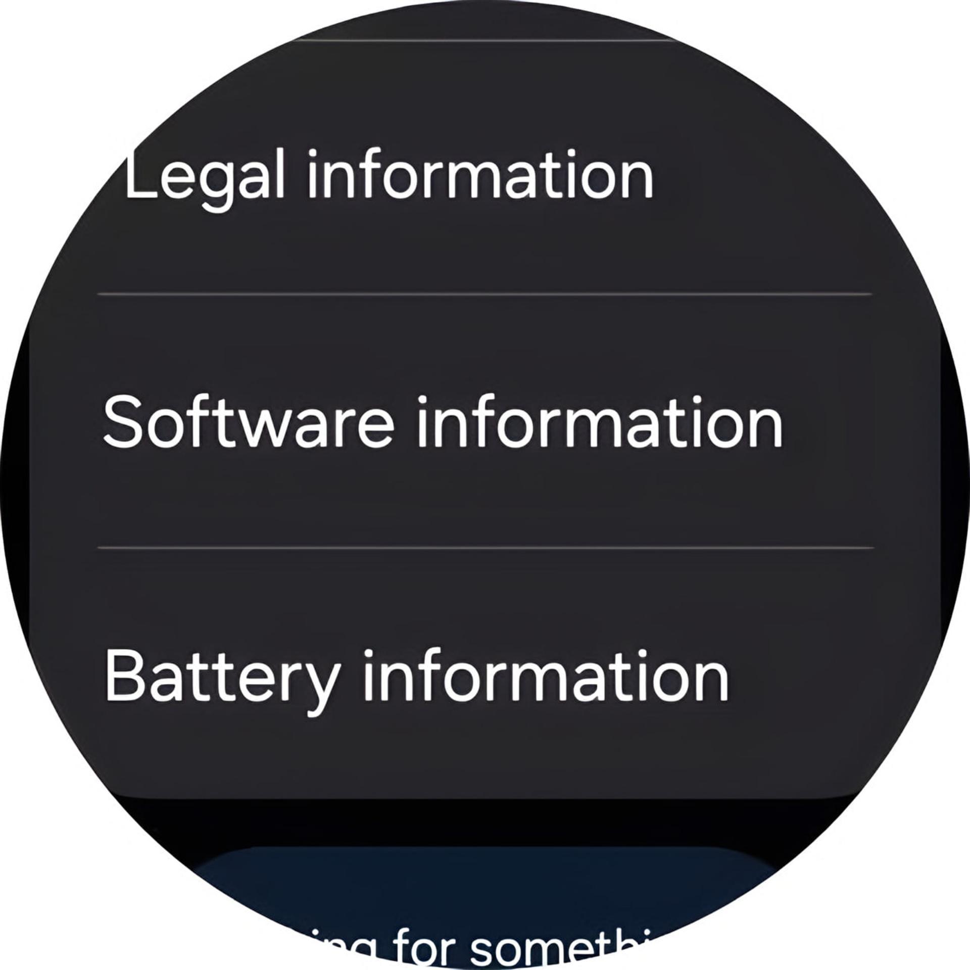 منوی اطلاعات باتری (Battery information) در تنظیمات ساعت هوشمند گلکسی واچ