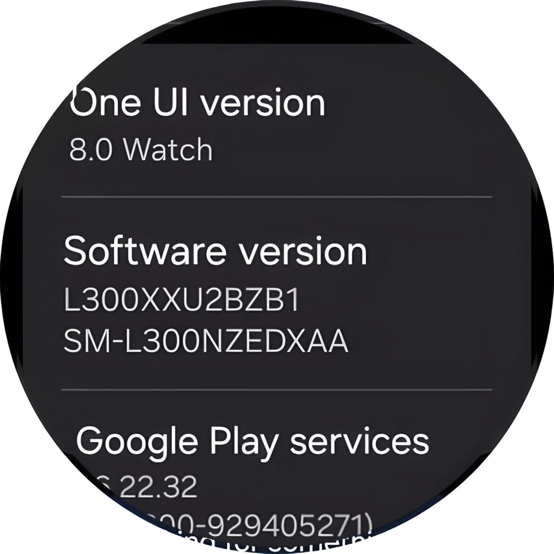 اطلاعات نسخه One UI 8.0 Watch در منوی تنظیمات ساعت هوشمند گلکسی واچ