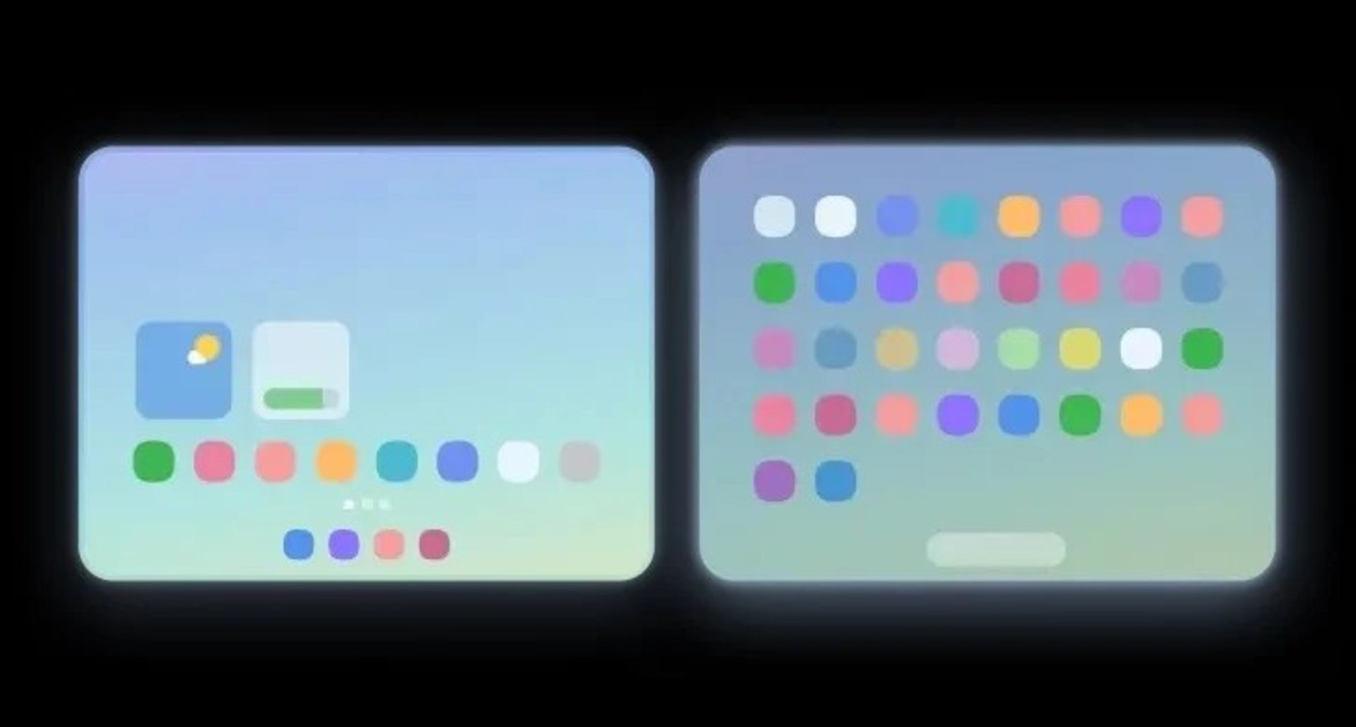 طرح شماتیک رابط کاربری One UI 9 در نمایشگر عریض گلکسی واید فولد