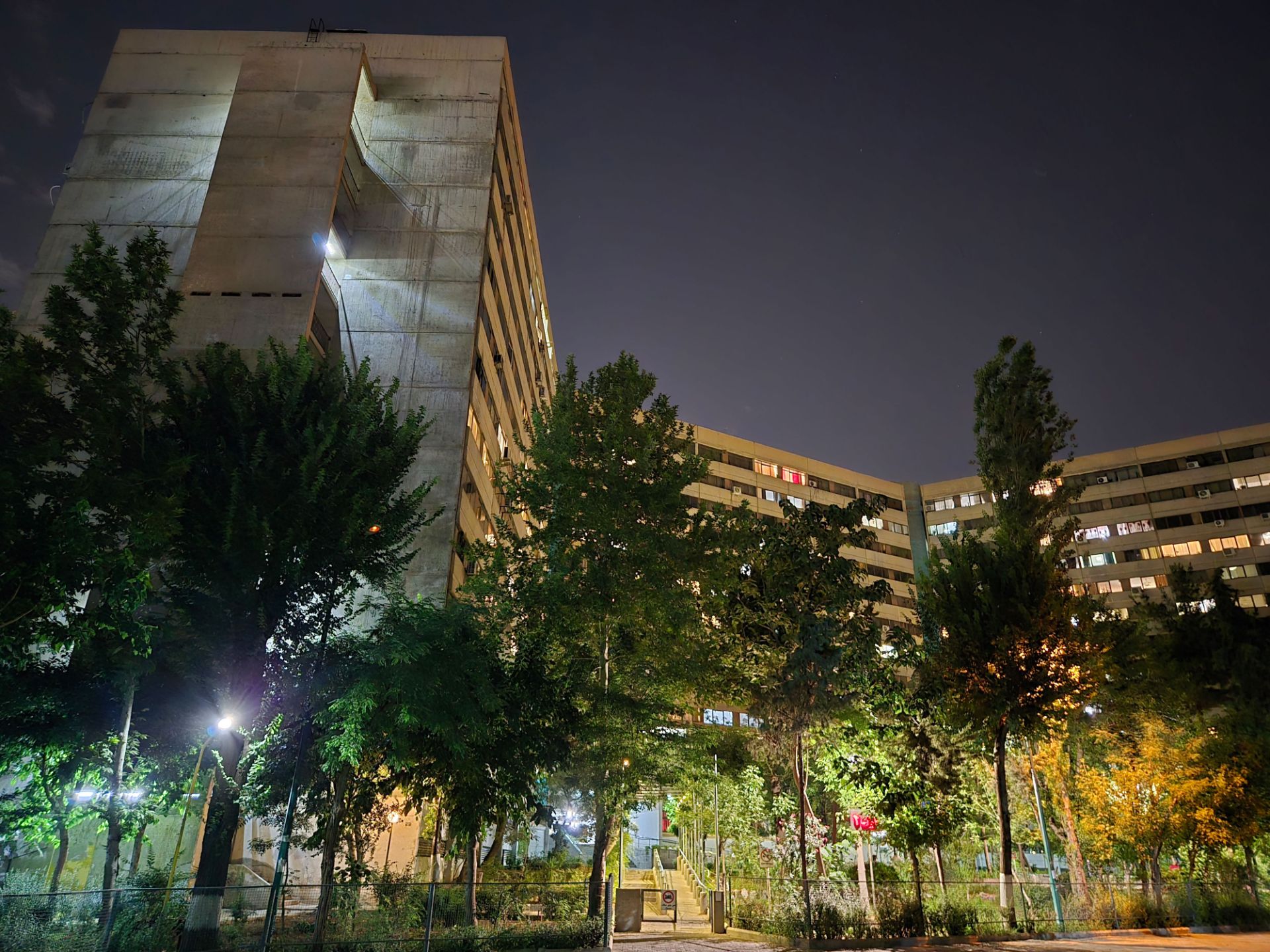 Residential building at night