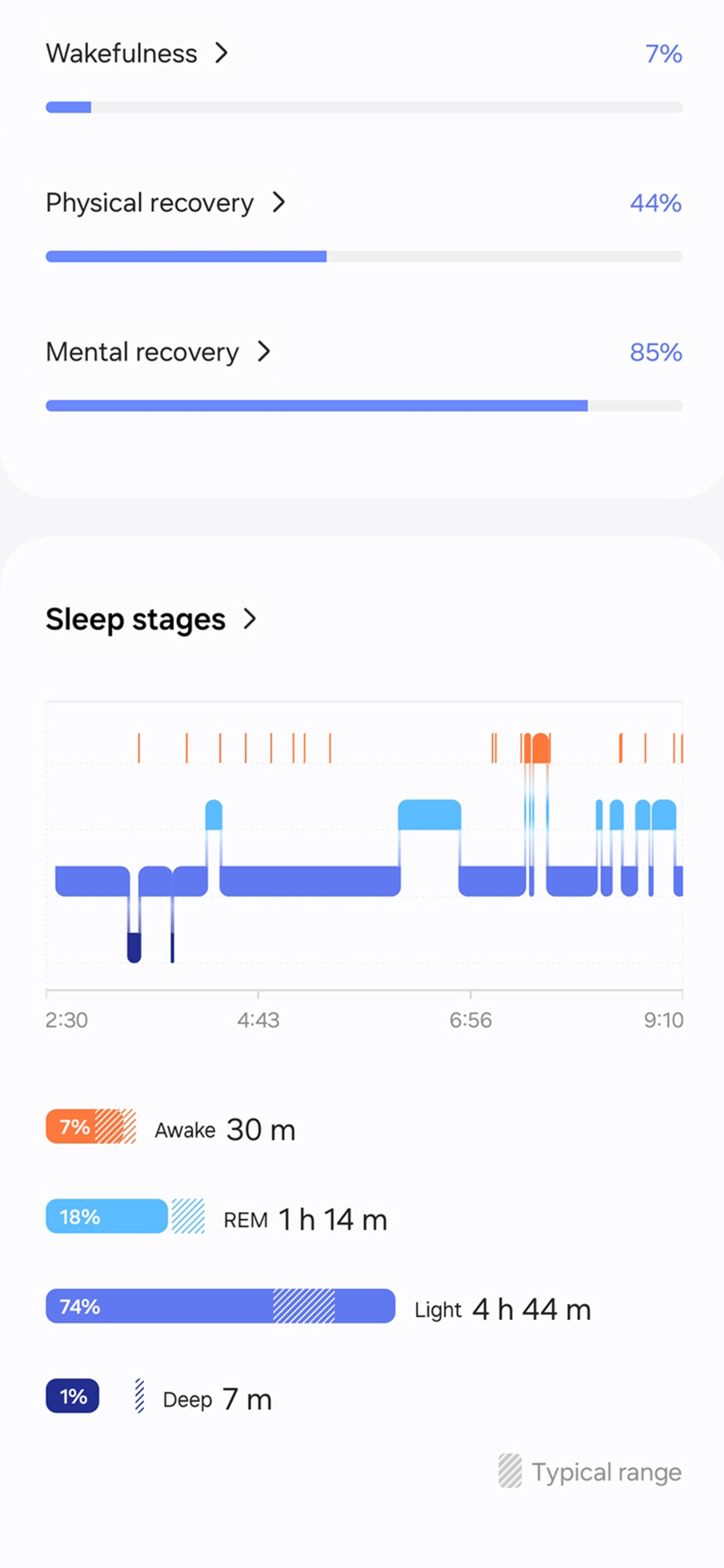 Galaxy Fit 3 sleep monitor screenshot