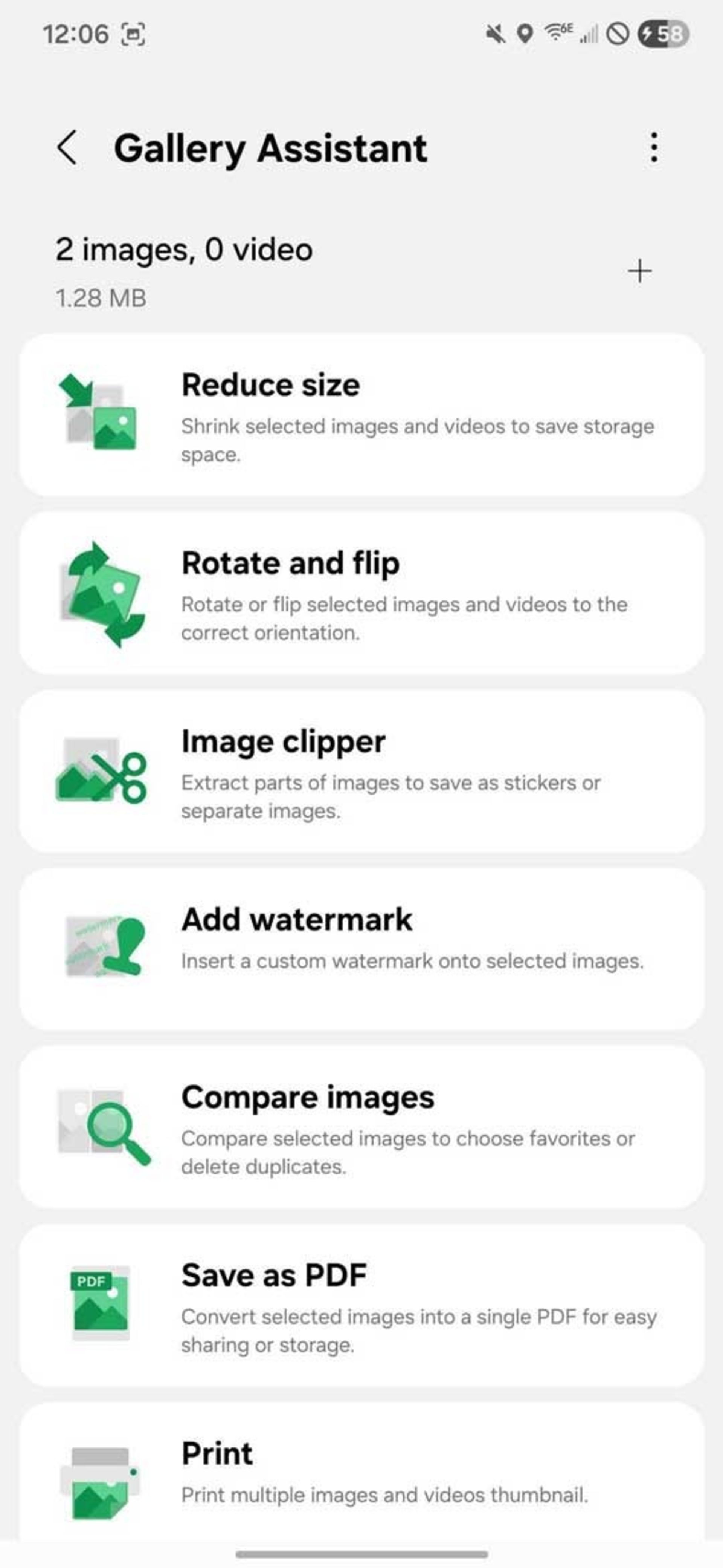 صفحه‌ی اصلی گالری اسیستنت گوشی سامسونگ