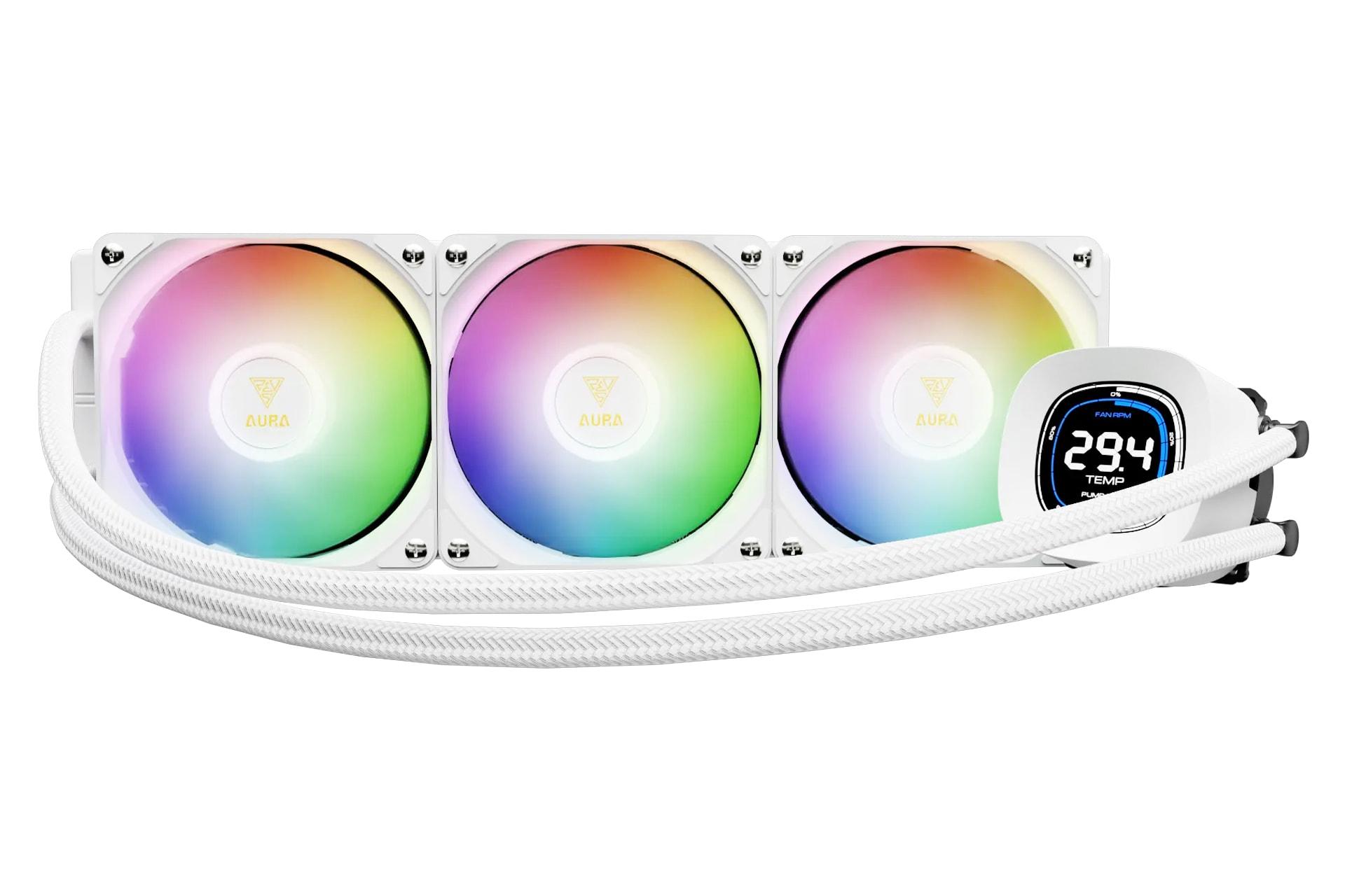 خنک کننده مایع گیم دیاس GAMDIAS AURA GL360 DIGITAL WH