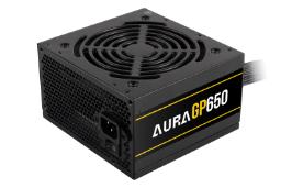 نمای نیمرخ پاور کامپیوتر گیم دیاس AURA GP650 با توان 650 وات با نمایش پنل پشت، کناری و فن