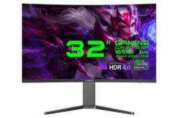 نمای جلو و لوگوی مانیتور گیم مکس 32 اینچ مدل GMX32C165Q