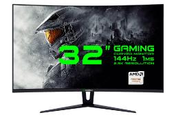 نمای جلو و لوگوی مانیتور گیم مکس 32 اینچ مدل GMX34CKXQ