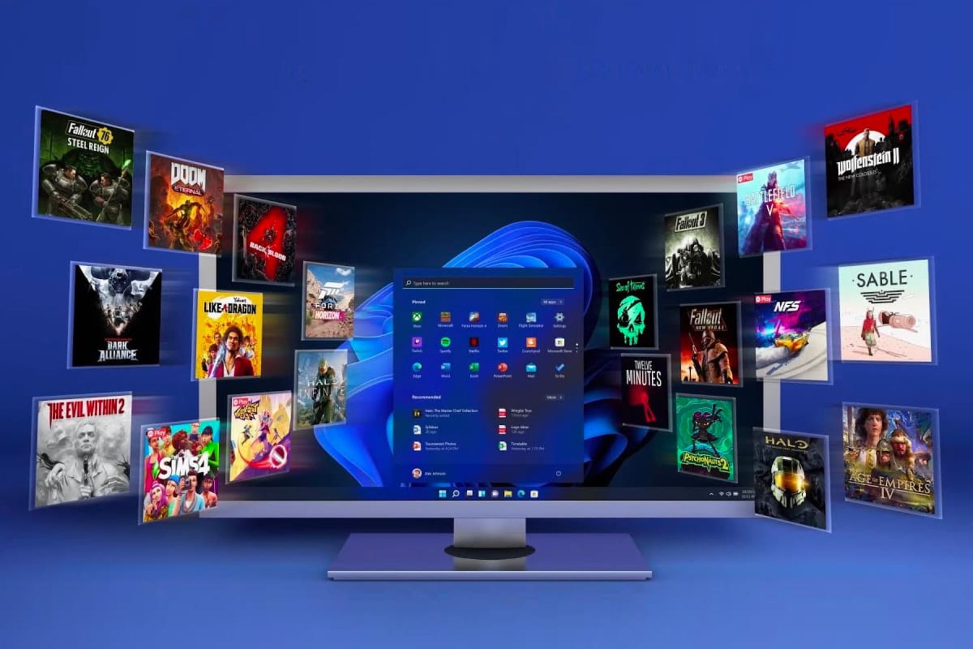 آیکون بازی ها در مانیتور گیمینگ