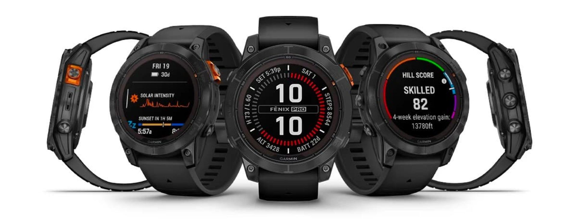 ساعت گارمین Fenix 7 Pro از نمای جلو مشکی