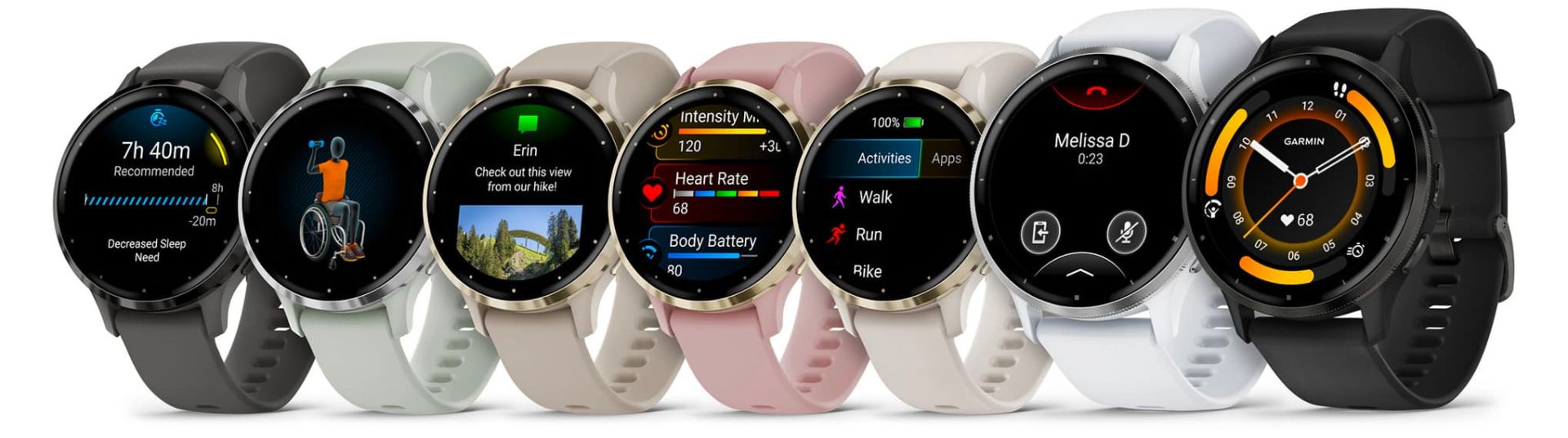 رنگ بندی ساعت گارمین Garmin Venu 3 از نمای جلو