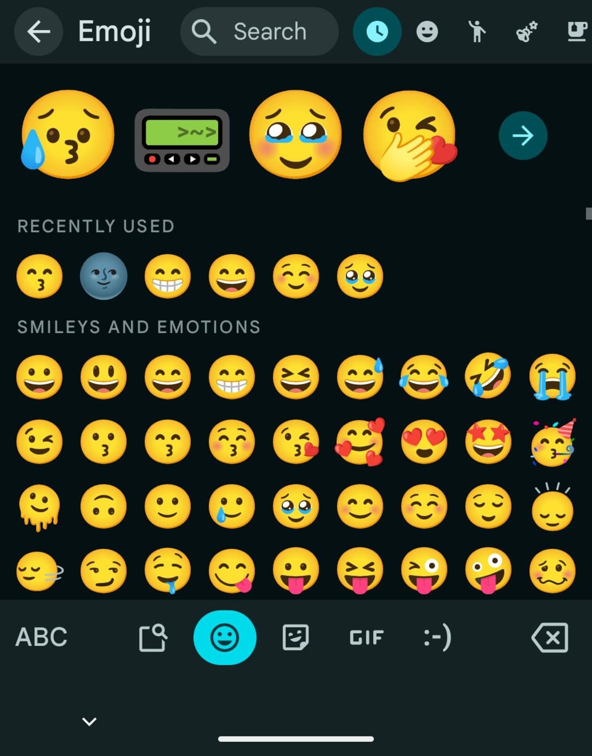 بخش ایموجی در Gboard گوگل