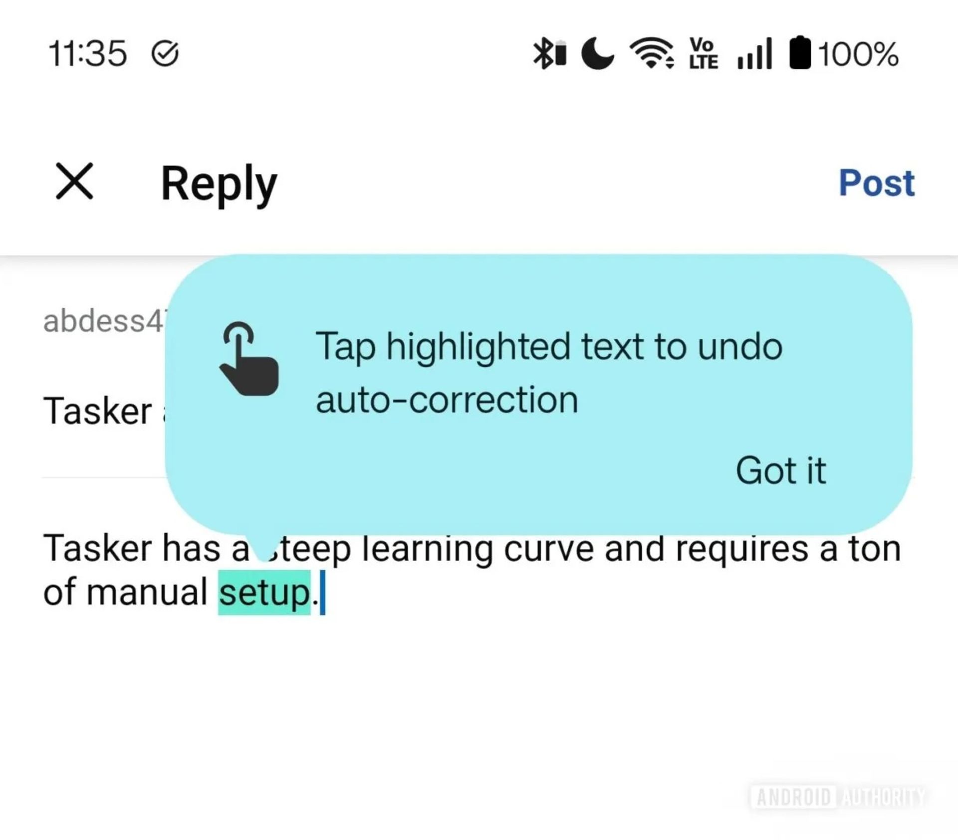  لغو تصحیح خودکار کلمات در کیبورد پیش‌فرض اندروید