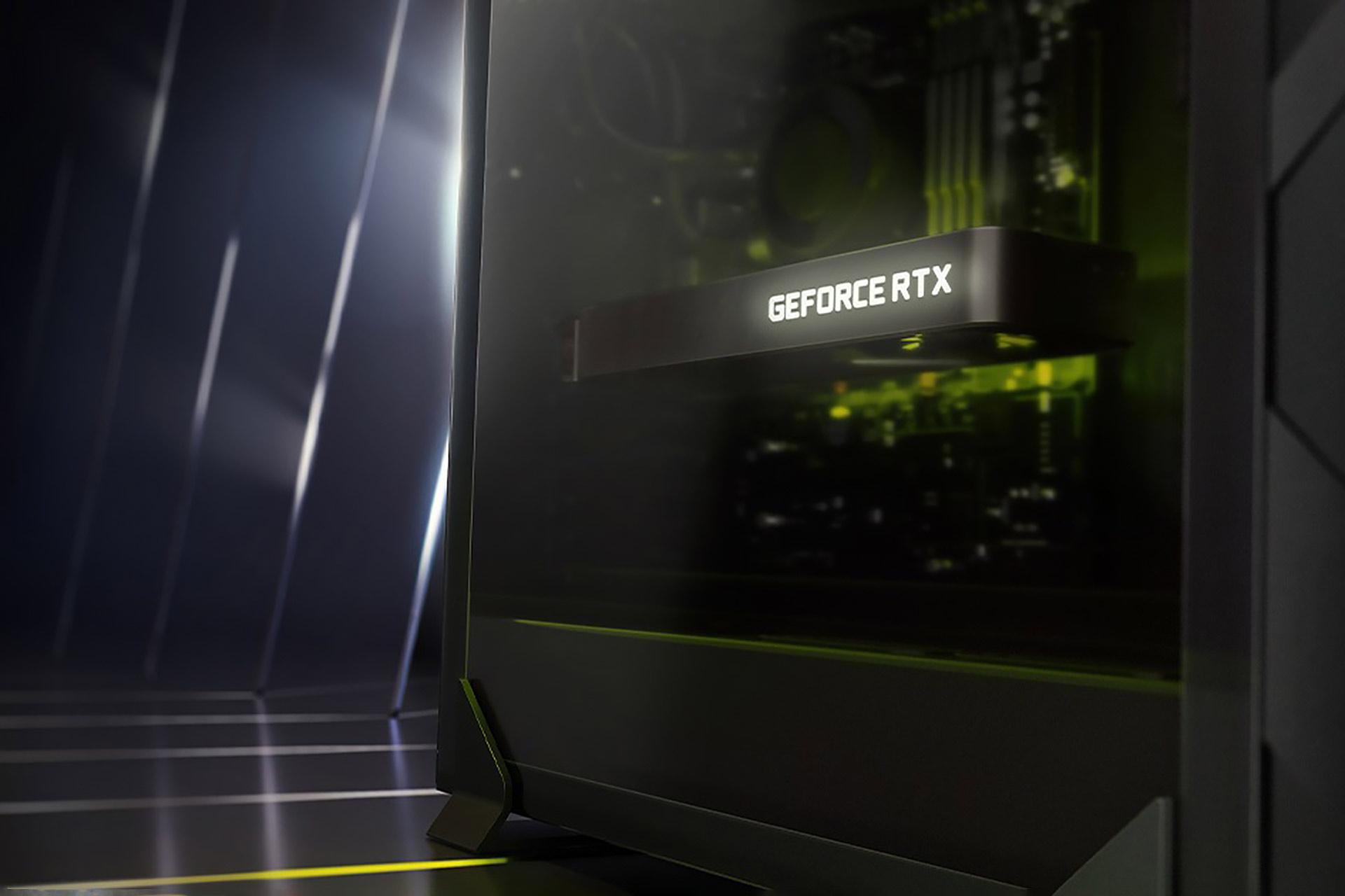 کارت گرافیک RTX 3050 که در کیس نصب شده - تصویر رسمی