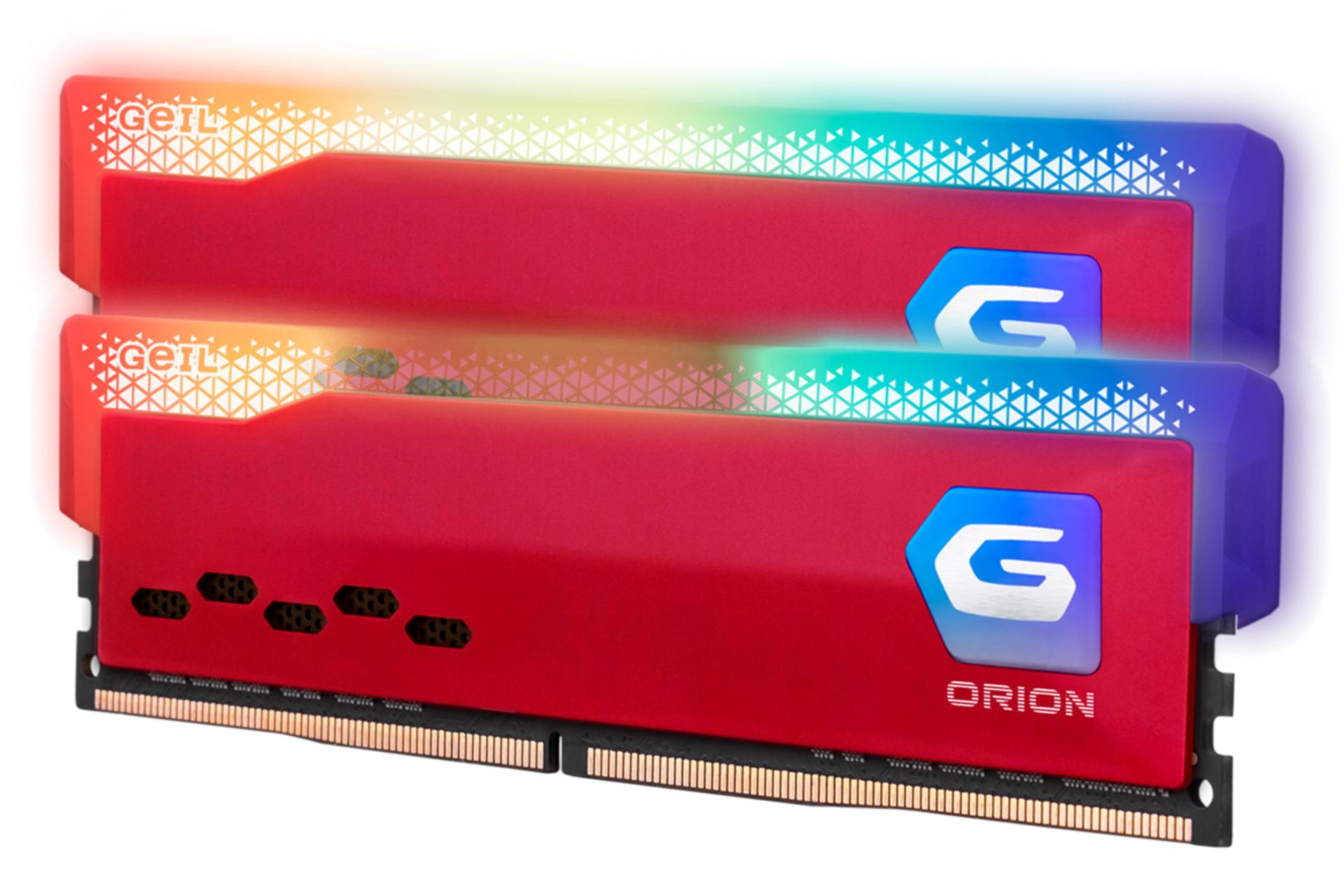 نمای کناری رنگ قرمز رم گیل GEIL ORION RGB 16GB (2x8) DDR4-3200 CL22