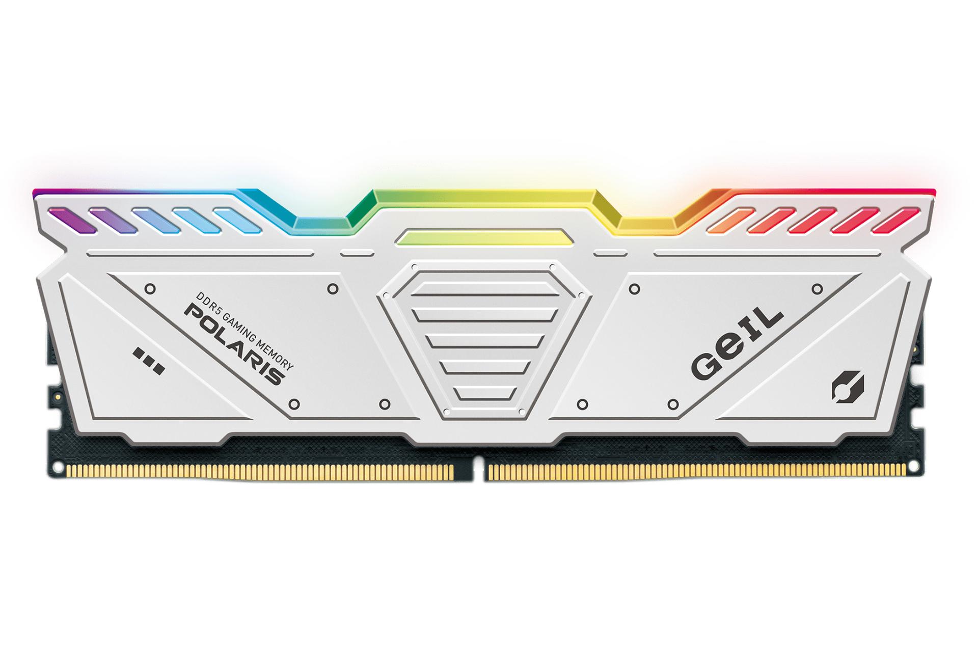 رنگ سفید رم گیل GEIL POLARIS RGB 16GB DDR5-4800 CL40